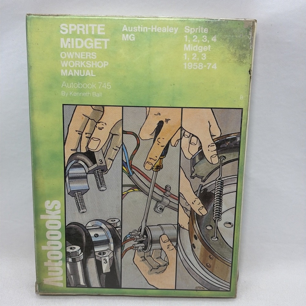 Vintage MG Midget Austin-Healy Sprite Kenneth Ball Repair Manual Autobooks 50s